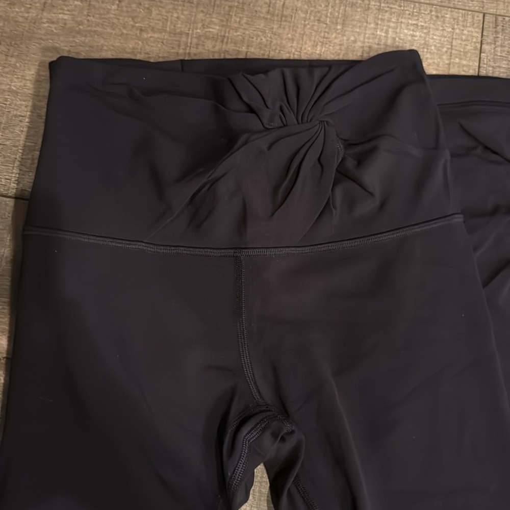 Lululemon Align Black High Waisted Knot Front Crop Leggings